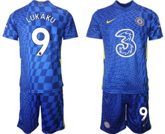 Fußball Trikotsatz FC Chelsea Heimtrikot 2021/22 Kinder blau gelb mit Aufdruck LUKAKU 9