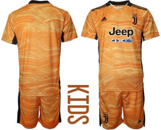 Fußball Trikotsatz Juventus Turin Kinder Torwarttrikot Heim 2021/22 in Orange