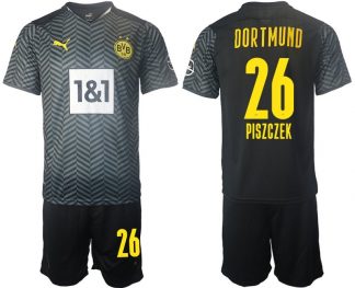 Fußballtrikot Borussia Dortmund 2022 Auswärtstrikot Grau mit Aufdruck Piszczek 26