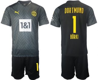 Fußballtrikot BVB Borussia Dortmund 2022 Auswärtstrikot Grau mit Aufdruck Bürki 1