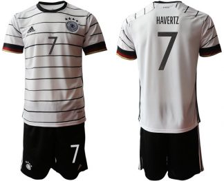 Fußballtrikot Set DFB Deutschland Heimtrikot Herren EM 2020 in weiß mit Aufdruck HAVERTZ 7