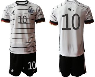 Fußballtrikot Set DFB Deutschland Heimtrikot Herren EM 2020 in weiß mit Aufdruck Özil 10