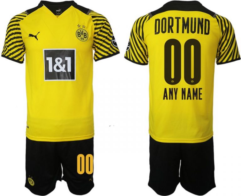 Gelbe Trikotsatz Borussia Dortmund 2022 Fußball-Trikots online kaufen Anpassbarer-1