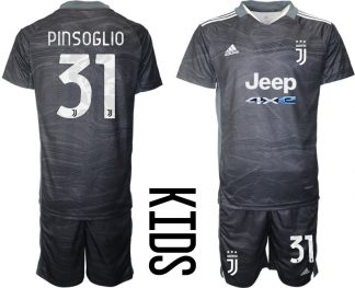 Günstige Kindertrikot Juventus Turin Torwarttrikot schwarz mit Aufdruck Pinsoglio 31