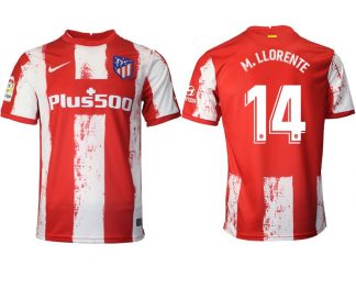 Heimtrikot Atlético Madrid 2021/22 rot/weiß mit Aufdruck M.Llorente 14