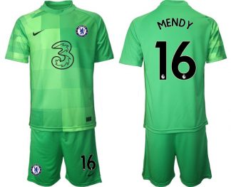 Herren Fußballtrikots Chelsea FC 2022 Torwarttrikot grün mit Aufdruck Mendy 16