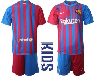Home Trikot FC Barcelona 2021-22 Heimtrikot für Kinder rot blau