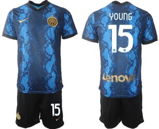 Inter Mailand Ashley Young #15 Heimtrikot 2022 Trikotsatz Kurzarm + Kurze Hosen