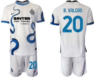 Inter Mailand Stadium Auswärtstrikot 2022 weiß/blau mit Aufdruck B.Valero 20