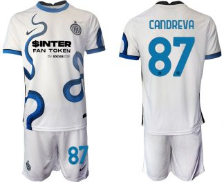 Inter Mailand Stadium Auswärtstrikot 2022 weiß/blau mit Aufdruck Candreva 87