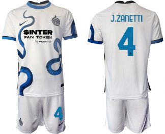 Inter Mailand Stadium Auswärtstrikot 2022 weiß/blau mit Aufdruck J.Zanetti 4