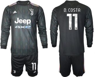 Juventus Turin Herren Auswärts Trikot 2021/22 schwarz/weiß mit Aufdruck D.Costa 11