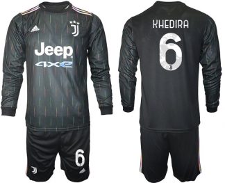 Juventus Turin Herren Auswärts Trikot 2021/22 schwarz/weiß mit Aufdruck Khedira 6