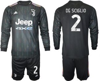 Juventus Turin Herren Auswärtstrikot 2021/22 schwarz/weiß mit Aufdruck De Sciglio 2
