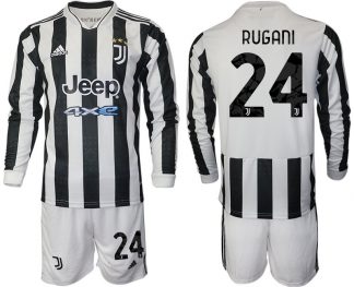 Juventus Turin Rugani 24# Herren 2022 Fußballtrikots weiß/schwarz + Kurze Hosen