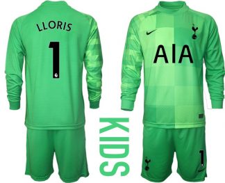Kinder Tottenham Hotspur 2022 Goalkeeper Shirt grün mit Aufdruck LLORIS 1