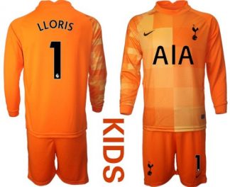 Kinder Tottenham Hotspur 2022 Torwarttrikot Orange mit Aufdruck LLORIS 1