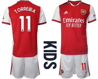 Kindertrikot FC Arsenal Heimtrikot 2021/2022 für Kinder weiß/rot mit Torreira 11 Aufdruck