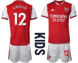 Kindertrikot FC Arsenal Heimtrikot 2022 für Kinder weiß/rot mit Giroud 12 Aufdruck