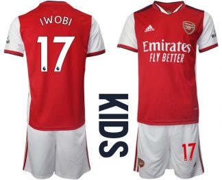 Kindertrikot FC Arsenal Trikot Home 2022 Kinder weiß/rot mit IWOBI 17 Aufdruck