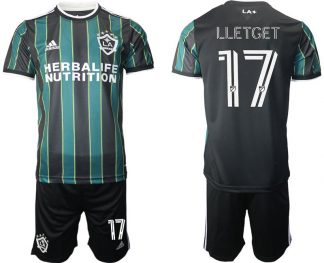 LA Galaxy 2021/22 Away Jersey Black Green With Lletget 17 Printing