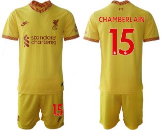 Liverpool FC Ausweichtrikot 2021/22 gelb-rot Fußball Trikotsatz Chamberlain 15