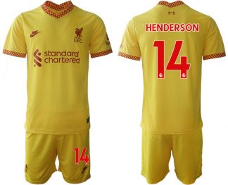 Liverpool FC Ausweichtrikot 2021/22 gelb-rot Fußball Trikotsatz HENDERSON 14
