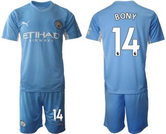 Manchester City 2022 Heimtrikot hellblau/weiß Kurzarm + Kurze Hosen BONY 14