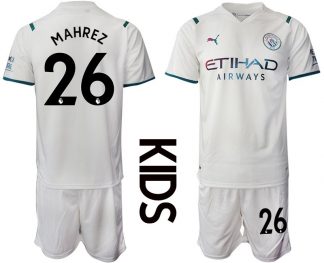 Manchester City Auswärtstrikot 2022 für Kinder Mit Mahrez 26 Aufdruck