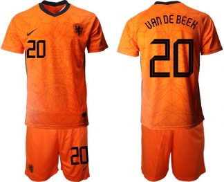 Niederlande Heimtrikot Orange EM 2020/21 mit Aufdruck VAN DE BEEK 20