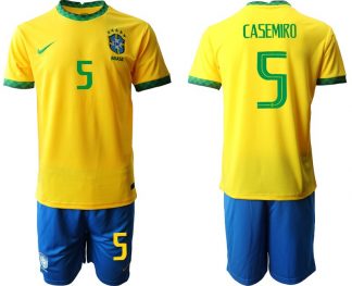 Offizielle Trikots Brasilien Nationalmannschafts 2022 Heimtrikot gelb mit Aufdruck CASEMIRO 5