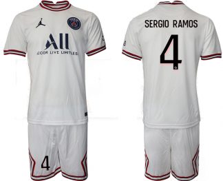 Paris Saint-Germain 4th Shirt 2021/22 Fourth Trikot PSG weiß mit Aufdruck Sergio Ramos 4