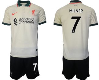 Personalisierbar FC Liverpool Auswärtstrikot 2021/22 beige mit Aufdruck MILNER 7