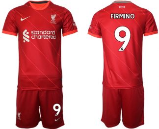 Personalisierbar FC Liverpool Heimtrikot 2021/22 rot Trikotsatz Kurzarm + Kurze Hosen FIRMINO 9