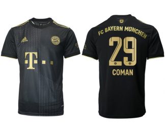 Schwarze Fußball-Trikots vom FC Bayern München Herren Auswärts Trikot 2021/22 mit Aufdruck Coman 29