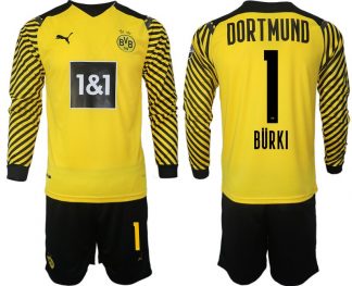 Trikotsatz BVB Borussia Dortmund Heimtrikot 2022 gelb-schwarz Langarm Bürki 1