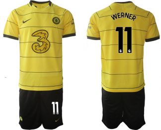 Trikotsatz Chelsea FC 2022 Auswärtstrikot gelb/schwarz mit Aufdruck Werner 11
