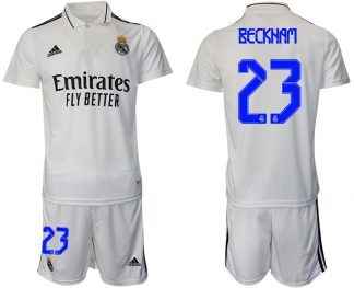 Beckham 23 Real Madrid Heimtrikot 2022-2023 weiß Trikotsatz Kurzarm + Kurze Hosen