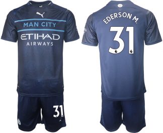 Manchester City 21-22 Drittes Trikot mit Aufdruck EDERSON M. 31