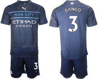 Manchester City Auswärtstrikot 2022 Kurzarm + Kurze Hosen DANILO 3