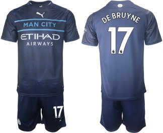 Manchester City Auswärtstrikot 2022 Kurzarm + Kurze Hosen DE BRUYNE 17