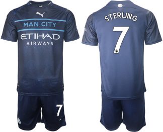 Manchester City Auswärtstrikot 2022 Kurzarm + Kurze Hosen STERLING 7