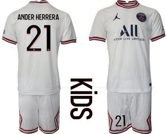 ANDER HERRERA 21 Paris Saint-Germain 4th Trikot 2021/22 PSG Fußballtrikots Kinder