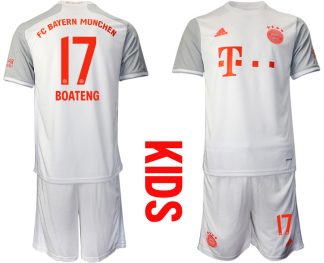 Bayern München 2020-2021 für Kinder Torwart-Auswärtstrikot Weiß Kurzarm Trikotsatz BOATENG 17