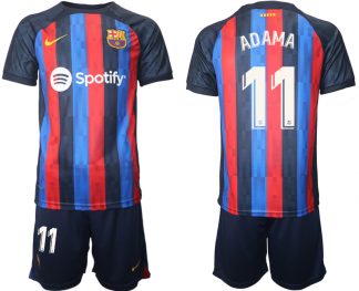 FC Barcelona 2022/23 Heimtrikot dunkles Blau Trikotsatz Kurzarm mit Aufdruck ADAMA 11