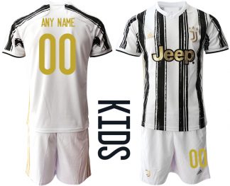 Günstige Fussballtrikot Juventus Turin 2020-2021 Auswärtstrikot weiß schwarz Kinder