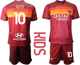 TOTTI 10 Fussball Trikot AS Roma 2020-21 Heim Trikotsatz Kurzarm Für Kinder