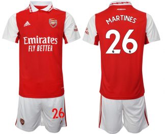 Arsenal 2022/23 Heimtrikot für Herren rot-weiß Trikotsatz Kurzarm + Kurze Hosen MARTINES 26
