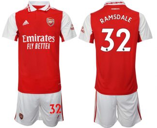 Arsenal 2022/23 Heimtrikot für Herren rot-weiß Trikotsatz Kurzarm + Kurze Hosen RAMSDALE #32
