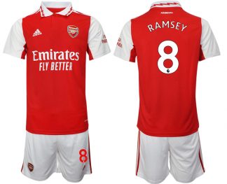Herren Arsenal 2022-2023 Heimtrikot rot-weiß Fußballtrikots Set Outlet mit Aufdruck RAMSEY 8